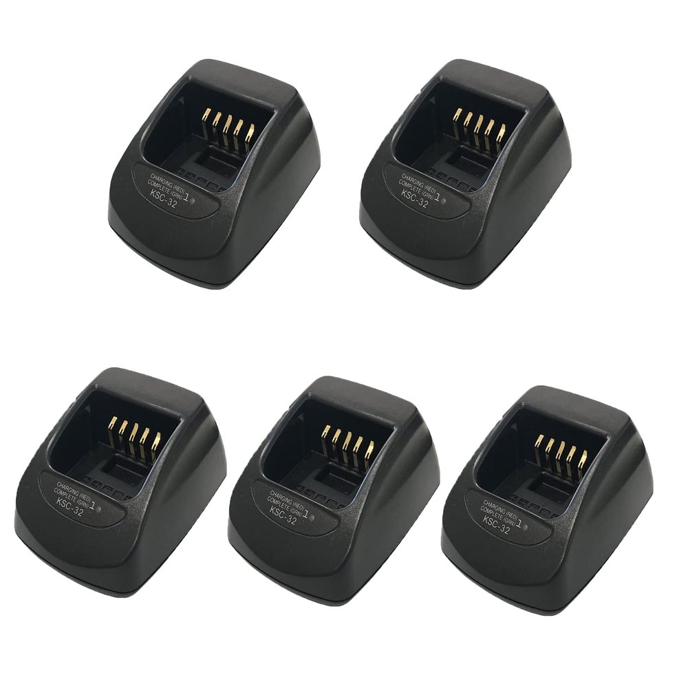 5Pack KSC-32 Rapid Charger Base Compatible with TH-D72A TK-2180 TK-3180 TK-5210 TK-5310 NX-5200 NX-5300 NX-5400 NX-410 NX-411 KNB-33L KNB-43L KNB-47L KNB-48L Without Cord