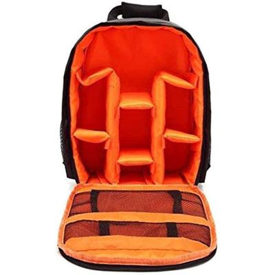 AUXDIQ Camera Bag Camera Backpack Waterproof Shockproof Camping Bag Small DSLR Camera Bag Travel Rucksack Camera Bag, Orange