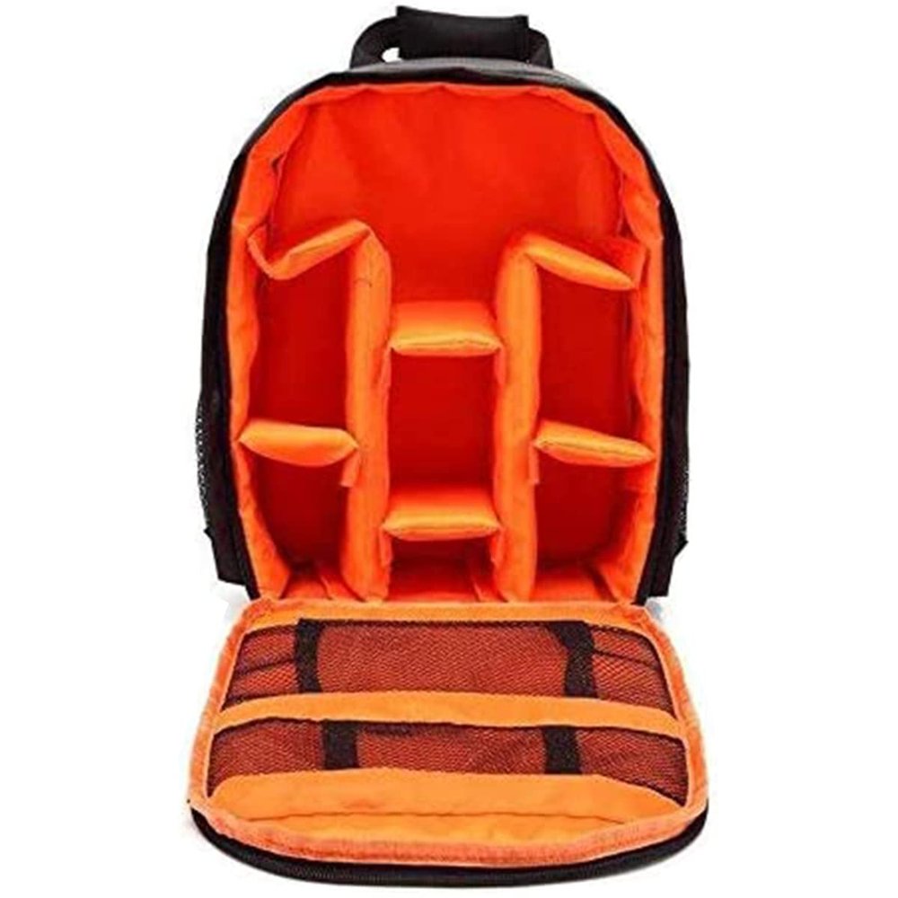 AUXDIQ Camera Bag Camera Backpack Waterproof Shockproof Camping Bag Small DSLR Camera Bag Travel Rucksack Camera Bag, Orange