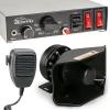 BooYu 9 Tone 12V 200W Warning Emergency Police Siren PA System [180 Loud Speaker][Handheld Microphone][Hands-Free][125-135dB][2 x 10A Switches] for Firefighter Ambulance Vehicles Truck SUV ATV UTV view 1