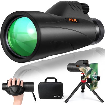 12x56 High Power Monocular Telescope with Smartphone Adapter Tripod Travel Bag, Larger Vision Monoculars for Adults with BAK4 Prism & FMC Lens, Suitable for Bird Watching Hunting Hiking Camping