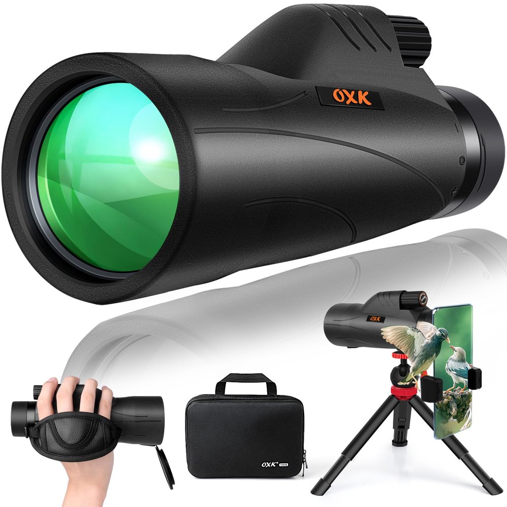12x56 High Power Monocular Telescope with Smartphone Adapter Tripod Travel Bag, Larger Vision Monoculars for Adults with BAK4 Prism & FMC Lens, Suitable for Bird Watching Hunting Hiking Camping
