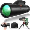 12x56 High Power Monocular Telescope with Smartphone Adapter Tripod Travel Bag, Larger Vision Monoculars for Adults with BAK4 Prism & FMC Lens, Suitable for Bird Watching Hunting Hiking Camping view 1