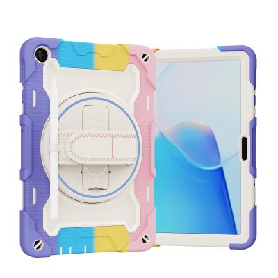 Case Cover Kids Case Compatible with Huawei Enjoy Tablet 2/MatePad T10/T10S/Matepad SE/Honor X8,Multi-Angle Elastic Bracket+360Adjustable Swivel Hand Strap Three-in-one Shatter-Resistant Shell,Drop-P