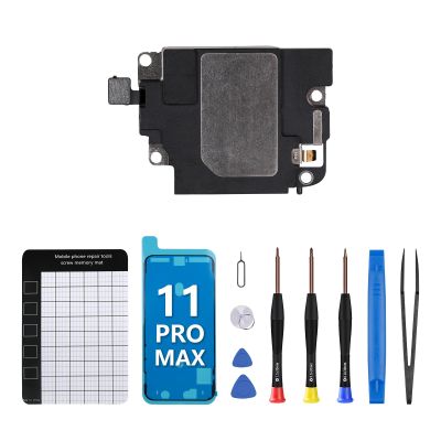 CYKJGS for iPhone 11 Pro Max Ringer Buzzer Connector Flex Cable Loudspeaker Replacement OEM Loud Speaker Module Audio Performance Part with Assembly ComPplete Fix Tools Kit for A2161, A2220, A2218