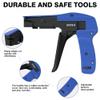 Cable Tie Gun, Ergonomic Hand Operated Fastening Zip Tie Gun, Adjustable Tension to Fasten, Cutting with 1-3 Tension Setting, Blue, 6.29 Inches Length Fastening Cable Tie Tool view 3