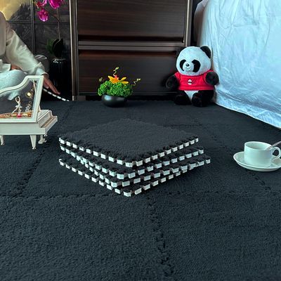 16 Pcs Carpet Foam Floor Tiles Plush Interlocking Carpet Tiles Anti-Slip Soft Playroom Rug 49"x49" Foam Mats Replaceable Washable Puzzle Floor Mats for Bedroom, Home Decor