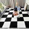 16 Pcs Carpet Foam Floor Tiles Plush Interlocking Carpet Tiles Anti-Slip Soft Playroom Rug 49"x49" Foam Mats Replaceable Washable Puzzle Floor Mats for Bedroom, Home Decor view 4