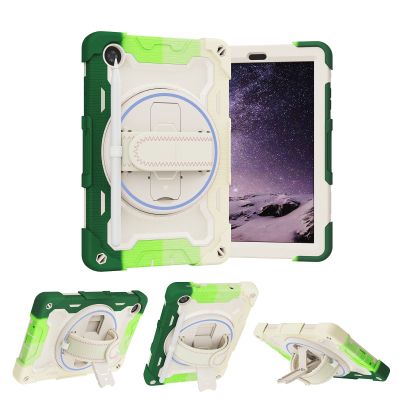 Case Cover Kids Case Compatible with Lenovo Smart Tab M8 HD 8" TB-8505F/8505X/8705F,Multi-Angle Elastic Bracket+360 Adjustable Swivel Hand Strap Three-in-one Shatter-Resistant Shell, Drop-Proof,Shoul