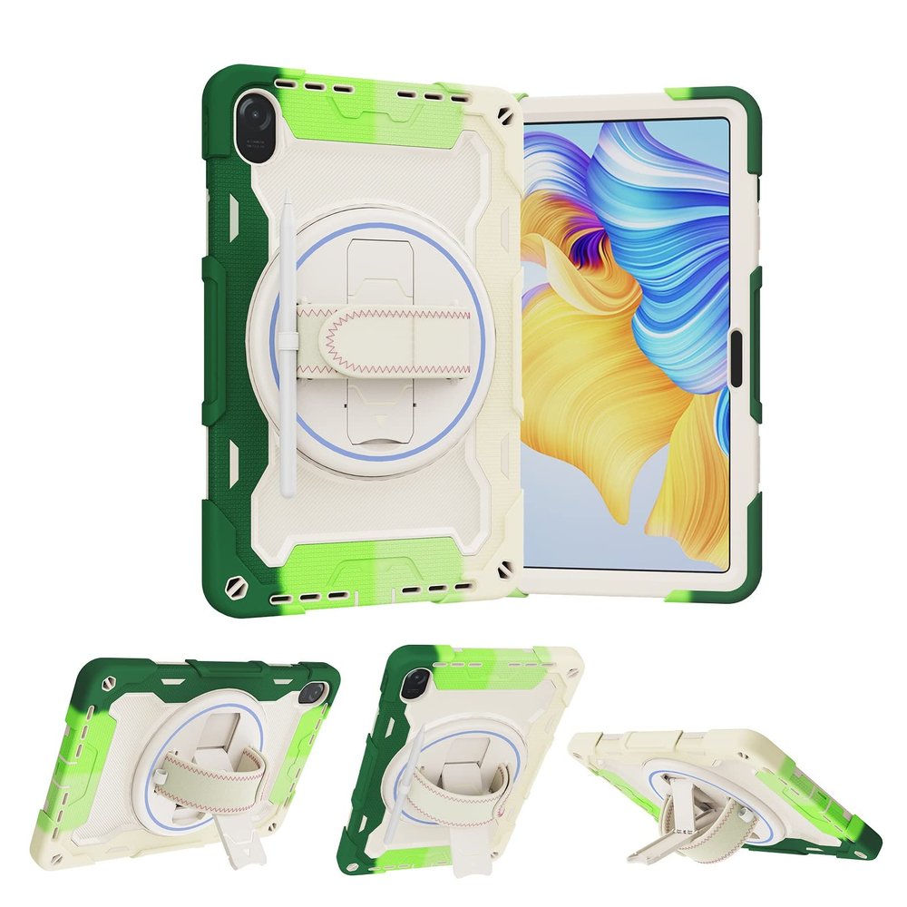 Case Cover Kids Case Compatible with Huawei Honor Tablet 8(12") ,Multi-Angle Elastic Bracket+360 Adjustable Swivel Hand Strap Three-in-one Shatter-Resistant Shell, Drop-Proof,Shoulder Strap Tablet Co