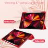 Case Cover Case Compatible with iPAD Pro 11 2022 11inch Tablet Case, TPU Slim Cover with Pencil Holder, Auto Wake/Sleep Smart Case with Clear Transparent Back Shell Back Tablet Cover ( Color : Vermelh view 3