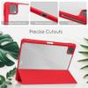 Case Cover Case Compatible with iPAD Pro 11 2022 11inch Tablet Case, TPU Slim Cover with Pencil Holder, Auto Wake/Sleep Smart Case with Clear Transparent Back Shell Back Tablet Cover ( Color : Vermelh view 4