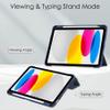 SGTD Case Cover Case Compatible with iPAD 10 2022 Tablet Case, TPU Slim Cover with Pencil Holder, Auto Wake/Sleep Smart Case with Clear Transparent Back Shell Back Tablet Cover (Color : Dark Blue) view 2