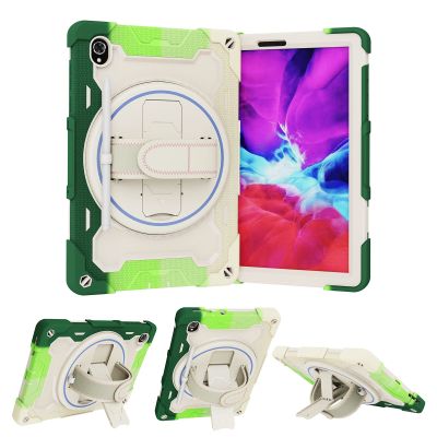 Case Cover Kids Case Compatible with Lenovo Tab M10 FHD Plus (2nd Gen) TB-X606F/Tab M10 HD/Tab K10,Multi-Angle Elastic Bracket+360 Adjustable Swivel Hand Strap Three-in-one Shatter-Resistant Shell,Sh