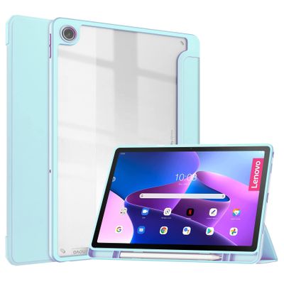 Case Cover Case Compatible with Lenovo Tab M10 Plus (Gen 3 2022) 10.6"Tablet Case, TPU Slim Cover Auto Wake/Sleep Smart Case with Clear Transparent Back Shell Back Tablet Cover ( Color : Sky blue )