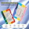 Case Cover Kids Case Compatible with Samsung Galaxy Tab S7 FE 12.4 inch 2021 (SM-T730/T736) ,Multi-Angle Elastic Bracket+360 Adjustable Swivel Hand Strap Three-in-one Shatter-Resistant Shell, Drop-Pr view 2