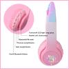 HOYJACY Cat Ear Kids Bluetooth Headphones for Girls Children Teens, LED Light Up Wireless/Wired Mode Foldable Stereo Girls Headphones with Built-in Mic for School Birthday Xmas Gift (Pink) view 4