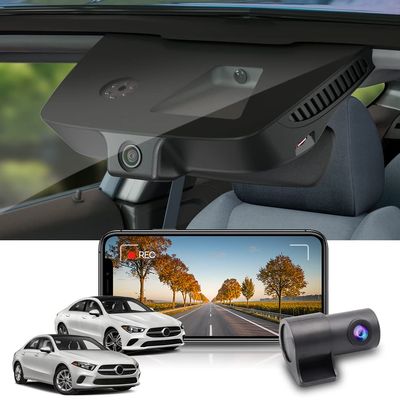 Fitcamx Front 2160P+Rear 1080P Dash Cam Adapts for Benz A Class A220 2019-2022 & CLA 250 2014-2023 (HD2-5818) W176 W177 C117 C118, OEM Look, Dual Loop Recording WiFi, G-Sensor, Easy to Use, 128GB Card