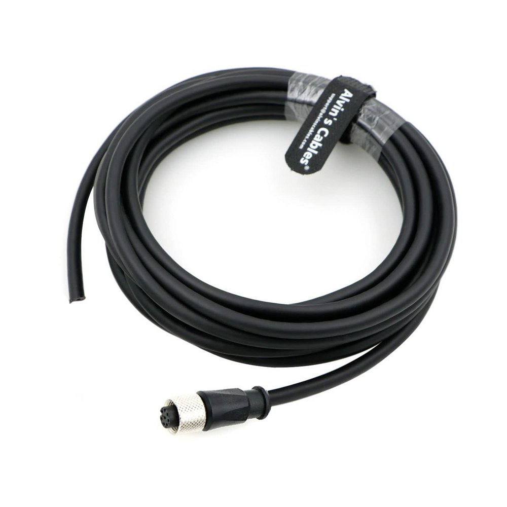 Alvin's Cables Breakout Cable M12 8 Pin Female Connector to Open Aviation Socket Shielded Electrical Cable for Cognex Industrial Camera, Device Network, Automation Control 5M/16.4ft