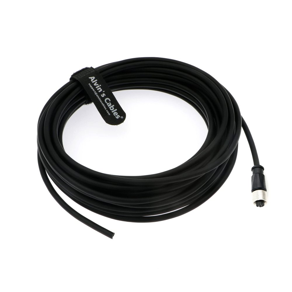 Alvin's Cables M12 Connector Aviation Sensor Cable 8 Pin Female Connector Electrical Cable for Cognex Industrial Camera, Industrial Device Network, Fieldbus Module 10M/32.8ft