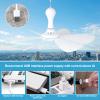 Xindejia USB Powered Small Ceiling Fan 6 Blades Quiet DC 5V USB Hanging Fans for Indoor Outdoor RV Bed Room Dorm Desk Travel Camping Tent Cubicle Mini Portable Canopy Fans - White view 2