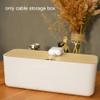 Cable Management Box - Wooden Style Large Cord Organizer Box to Hide Wires & Power Strips | Desk Computer Cable Organizer Box | Safe ABS Materia for Home & Office (Black) view 3