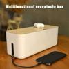 Cable Management Box - Wooden Style Large Cord Organizer Box to Hide Wires & Power Strips | Desk Computer Cable Organizer Box | Safe ABS Materia for Home & Office (Black) view 4