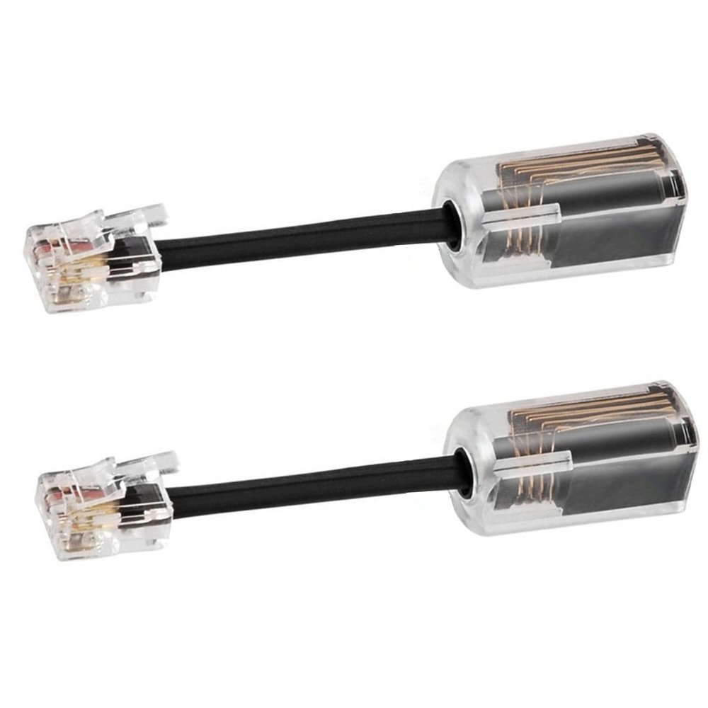 NATEFEMIN 2Pcs RJ9-4P4C Model Telephone Cable Detangler 360 Degree Rotating Landline Swivel Cord Untangler Accessory
