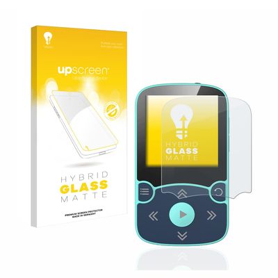 upscreen Matte Screen Protector Glass Film compatible with AGPtek A65X MP3 Player with clip - Anti-Glare, Anti-Fingerprint, 9H Glass Protection