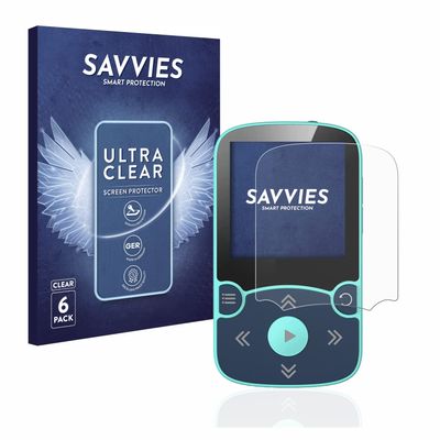 savvies Screen Protector Compatible with AGPtek A65X MP3 Player with Clip Protection Film Clear 6-Pack