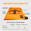 VIAM Outdoors Multi Cloth Waterproof Ultralight Lightweight Backpacking Camping and Survival Tarp | 1.9oz Orange | Measures 54 inches by 72 inches | has Stake Loops and Guy line Loops view 2