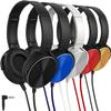 Maeline Classroom Headphones Bulk 5 Pack, Student On Ear Comfy Swivel Headset for School, Library, Airplane, for Online Learning, Travel, Stereo Sound 3.5mm Jack, Red, Black, Blue, White, Yellow view 1