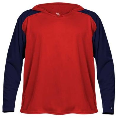 Badger Sports Breakout Hood Tee - M - RD/NY