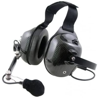 PRYME HDS-EMC Racing Style Dual-Muff Headset - Perfect for Racing, Avionics, and Industrial Use (Carbon Fiber Finish)