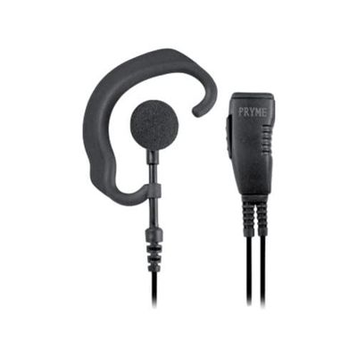 PRYME SPM-301eBF Responder Lapel Microphone w/Soft Earhook Earphone and Braided Fiber Wired Earpiece Compatible with Kenwood 2-pin radios.
