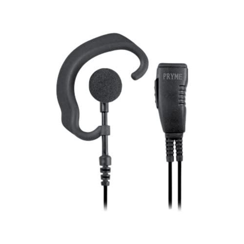 PRYME SPM-301eBF Responder Lapel Microphone w/Soft Earhook Earphone and Braided Fiber Wired Earpiece Compatible with Kenwood 2-pin radios.