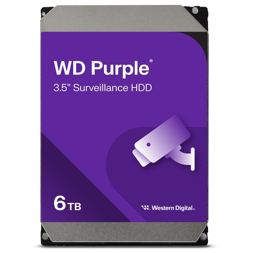 Western Digital 6TB WD Purple Surveillance Internal Hard Drive HDD - SATA 6 Gb/s, 256 MB Cache, 3.5" - WD64PURZ