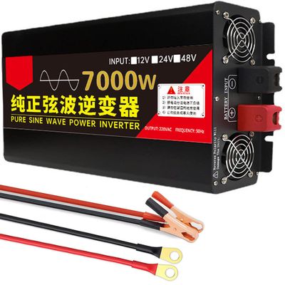 1600W/3000W/3500W/4500W/7000W/10000W Pure Sine Wave Power Inverter 12V/24V/48V/60V/72V DC to 110V/230V AC with AC Outlets LCD Display, for Home RV Truck Solar System,7000W-24Vto220V