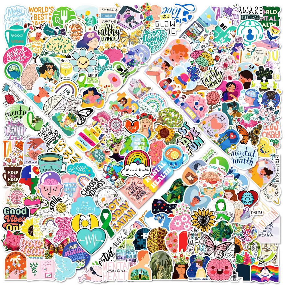 300 PCS Mental Health Awareness Stickers,Mental Health Stickers for Water Bottles, Decal Gifts for Doctor Adult Women Men Teens Kids