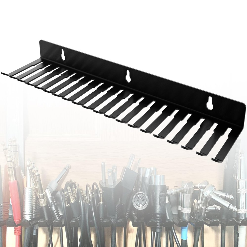 19 Slots Wall mountable Cable Hanger and Organizer,Cable Holder,Cable Organizer Studio Storage,Slots Width from 5.5 to 9.5mm for Cord Management Rack