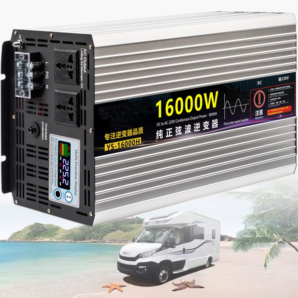 Auto Pure Sine Wave Inverter 3500W/4000W/4500W/5500W/6500W/7500W/8500W/10000W/16000W Voltage Converter DC 12V/24V/48V/60V/72V to AC 110V/220V Inverter Converter,16000W-72Vto220V