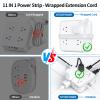 NTONPOWER Flat Plug Power Strip, 8 Widely Outlets with 3 USB (1 USB C), 5 ft Wrapped Around Extension Cord, Wall Mount, 3 Side Outlet Extender Power Strip for Home, Dorm, Office, Travel view 4