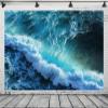 Loccor 10x6.5ft Fabric Ocean Waves Backdrop Ocean Splashing Waves Blue Clean Aerial Photography Background Vacation Holiday Trip Birthday Party Decor Kid Couple Adult Portrait Photo Studio Props view 4