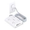 Surge Protector Power Strip, Addtam 5 ft Flat Plug Extension Cord with 4 USB Wall Charger(2 USB C Port), 4 Widely Outlets Desk Charging Station, Home Office and College Dorm Room Essentials view 1