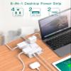Surge Protector Power Strip, Addtam 5 ft Flat Plug Extension Cord with 4 USB Wall Charger(2 USB C Port), 4 Widely Outlets Desk Charging Station, Home Office and College Dorm Room Essentials view 2
