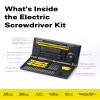 HOTO Precision Screwdriver Set, 110 Upright Workpad, Mini Electric Screwdriver with Charging Dock, 0.05/0.2 Nm Torque, LED Light, 26 Bits and 10 Repair Tools for Electronics, Phones, Laptops view 2