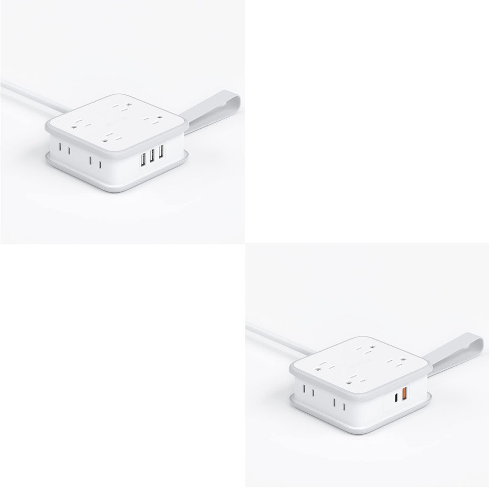 NTONPOWER Flat Plug Power Strip with USB Ports, GaN 45W USB C Ports, 8 Outlets and 2 USB, 3 Side Outlet Extender, Wall Mount, USB Charging Station for Home Dorm Travel Essentials