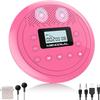 4  MONODEAL Rechargeable CD Player with Speakers, Anti-Skip CD Player for Car and Home, Portable Player with Headphones for Audio Book Music (Rose Red) view 1