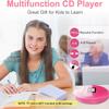 4  MONODEAL Rechargeable CD Player with Speakers, Anti-Skip CD Player for Car and Home, Portable Player with Headphones for Audio Book Music (Rose Red) view 4