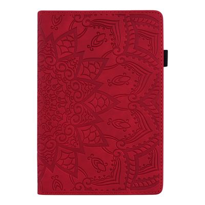 Case Cover Compatible With Samsung Galaxy Tab A 8.0 T387 SM-T387V T387T T387A Slim Lightweight Embossed PU Leather Flip Holder Tablet PC Case Card Slot Tablet Case Tablet Cover ( Color : Vermelho )